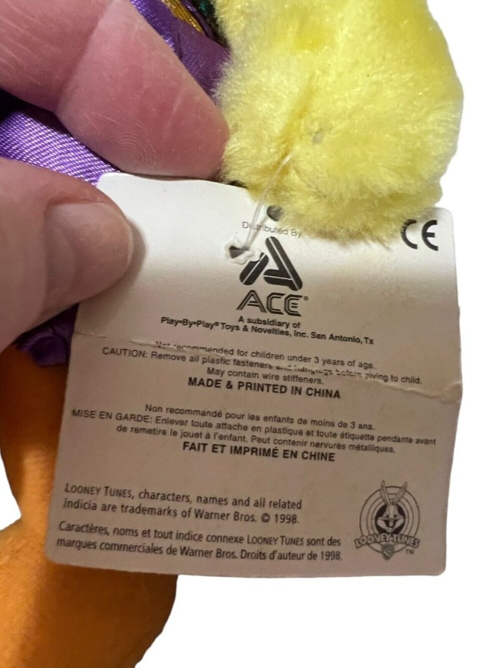 Looney Tunes Lot of 3 Tweety Bird Plush Stuffed Animal Toys Fortune Teller Vtg - Picture 9 of 16